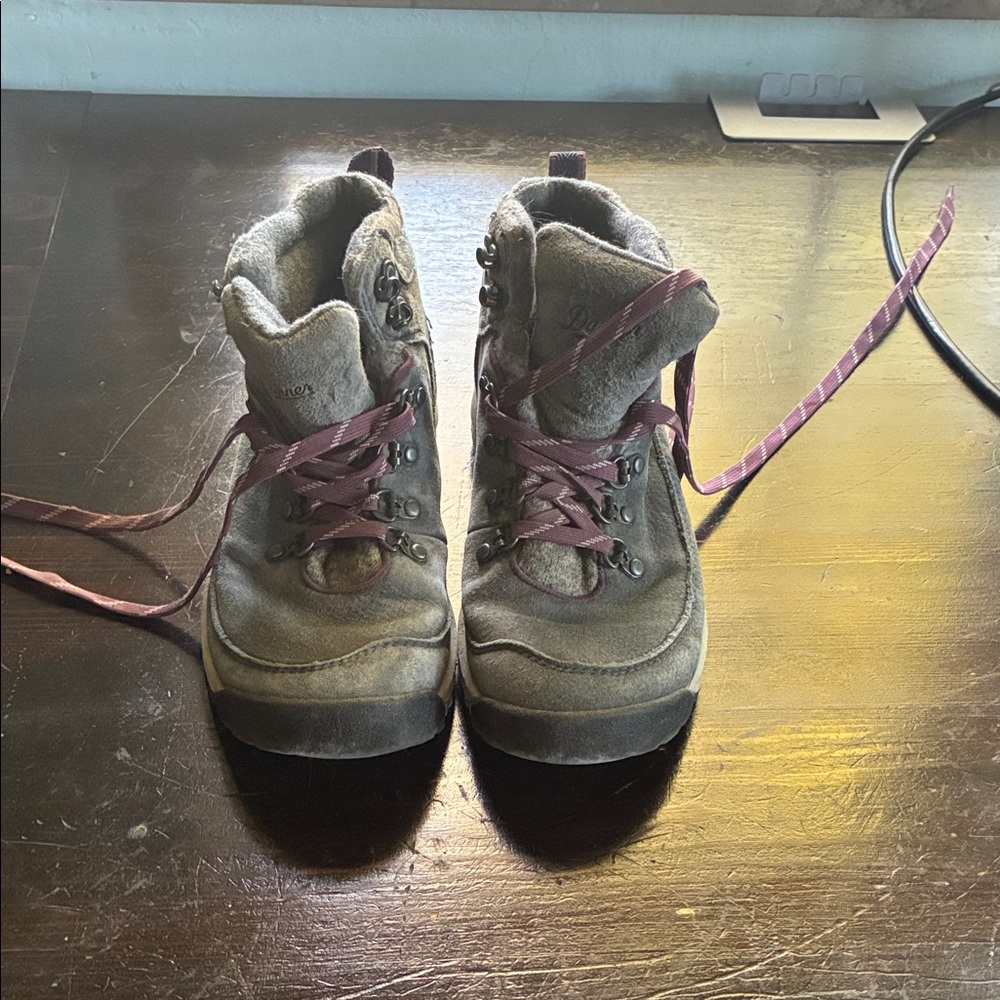 Danner Gray Boots with Purple Accents